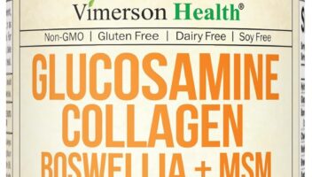 Glucosamine Chondroitin MSM with Collagen Powder. Joint Support Supplement. Bromelain, Quercetin, L-Methionine & Boswellia Extract capsules. Hair Skin and Nails Vitamins. FSA eligible. 120 caps