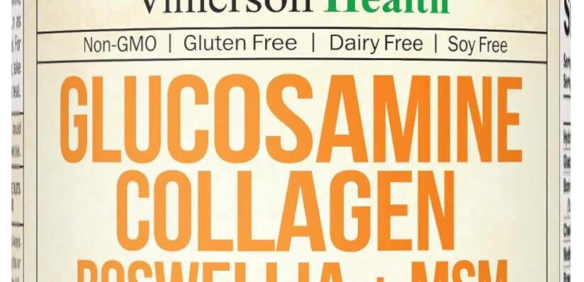 Glucosamine Chondroitin MSM with Collagen Powder. Joint Support Supplement. Bromelain, Quercetin, L-Methionine & Boswellia Extract capsules. Hair Skin and Nails Vitamins. FSA eligible. 120 caps