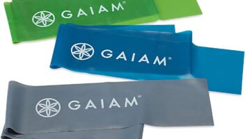 Gaiam Restore Strength and Flexibility Resistance Band Kit Set - 3 Levels of Resistance - Strength Training Workout Bands for Stretching Muscles - Versatile Exercise Tool - Light, Medium, and Heavy