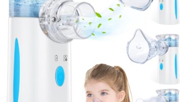 Nebulizer, Ultrasonic Mesh Nebulizer of Cool Mist, Ultrasonic Nebulizer with Self-Cleaning Function for Breathing Problems, Used at Home, Office, Travel