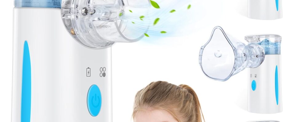 Nebulizer, Ultrasonic Mesh Nebulizer of Cool Mist, Ultrasonic Nebulizer with Self-Cleaning Function for Breathing Problems, Used at Home, Office, Travel