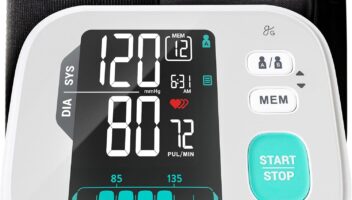 Greater Goods Premium Blood Pressure Monitor, Upper Arm with Large Backlit LCD, White