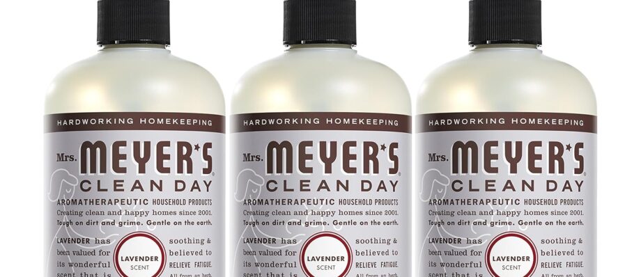 MRS. MEYER'S CLEAN DAY Hand Soap, Made with Essential Oils, Biodegradable Formula, Lavender, 12.5 fl. oz - Pack of 3