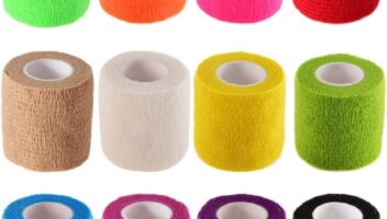 B&S FEEL Self-Adhesive Elastic Wrap Bandage Tape(2 Inches x 5 Yards, Pack of 12) (Assorted Color)