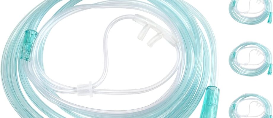 5 Pack Soft Oxygen Nasal Cannula for Adult, 8.2 feet Standard Nasal Cannula Tubing for Oxygen Concentrator, Oxygen Tubing for Kink Resistant, Lightweight