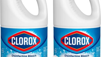 2 Disinfecting Bleach Cleaners, 43oz | Effective Bleach Cleaner Concentrate for Home & Daley Mint Towel | Small Refills for Laundry, Linens, Floors, Bathroom, Tile (86oz Total)