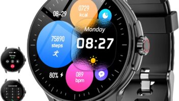 Smart Watch for Men Women Answer/Make Calls, 1.39''Touch Screen Fitness Tracker with 110+Sports Modes,Voice Assistant Fitness Watch,IP67 Waterproof Smartwatch for Android iOS