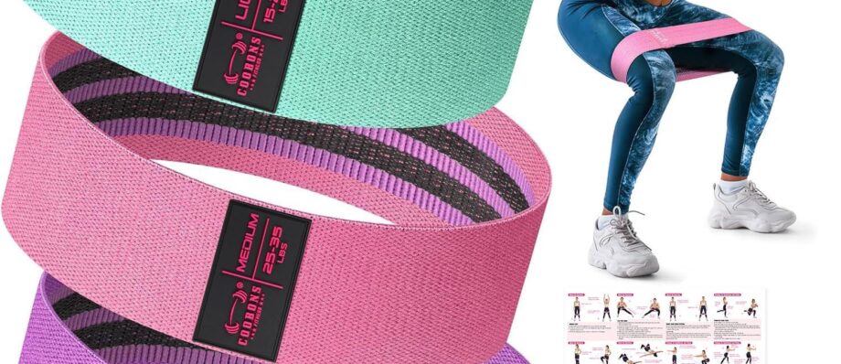 Fabric Resistance Bands for Working Out - Exercise Bands for Women and Men, Booty Bands for Legs and Butt, Yoga, Pilates, Rehab, Fitness and Home Workout