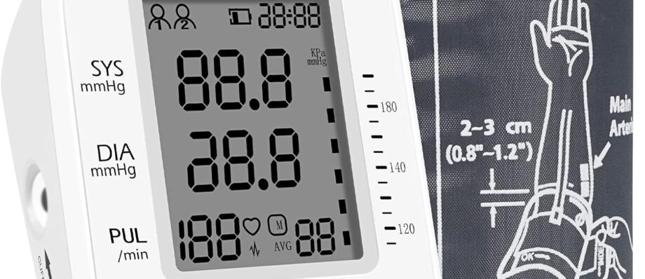 Easy@Home Digital Blood Pressure Monitor Upper Arm with Pulse Rate Indicator, Accurate Automatic BP Machine with Large Cuff,2 User Individual Memory, EBP-020