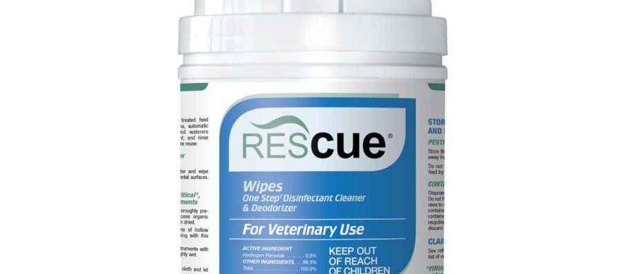 REScue One-Step Disinfectant Cleaner & Deodorizer Wipes for Vet Use – Cleaner for Kennels, Litter Boxes & More – 160-Wipes, 1 Canister (Pack of 1)