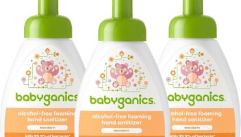 Babyganics Alcohol-Free Foaming Hand Sanitizer, Pump Bottle, Mandarin, 8.45 oz, 3 Pack