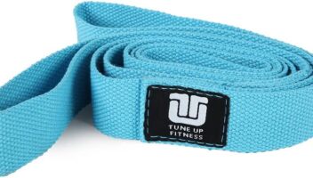 Tune Up Fitness – Double Loop Yoga Stretching Strap for Physical Therapy, Yoga, Working Out | Excellent Leg, Shoulder & Hamstring Stretcher & Yoga Strap | Enhances Flexibility, Mobility, Muscle Strength & Posture