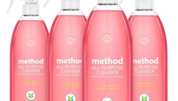 Method All-Purpose Cleaner Spray, Pink Grapefruit, Plant-Based and Biodegradable Formula Perfect for Most Counters, Tiles and More, 28 Fl Oz, (Pack of 4)