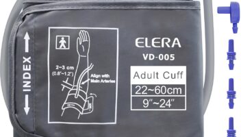 ELERA Extra Large Blood Pressure Cuff (9"-24" | 22-60cm) - XL Replacement BP Cuff for Big Arms, Compatible with Most BP Monitors, Adult Cuff Only - 6 Connectors