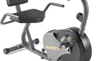 Marcy Magnetic Recumbent Bike with Adjustable Resistance and Transport Wheels NS-716R, 11.00 x 22.00 x 31.00"