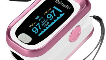 Pulse Oximeter Fingertip, 4 Data Pulse Oximeter with Respiration, Pulse Oximeter with Respiratory, Pulse Oximeter SpO2 Pulse Rate Count(Pink)