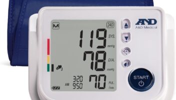 A&D Medical Talking Blood Pressure Monitor with Medium Blood Pressure Cuff (23 - 37 cm / 9.0 - 14.6” Range) TriCheck Mode with 3 Consecutive Readings